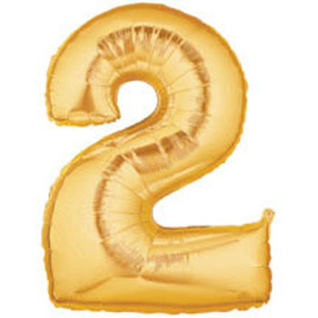 Gold Number 2 Mylar Balloon